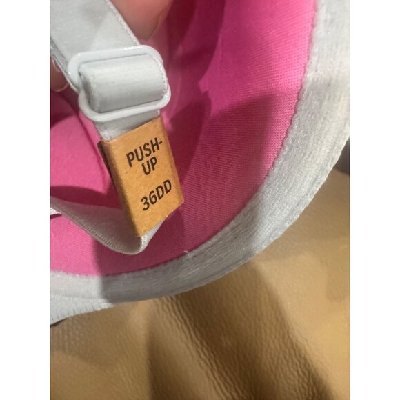 Wear Everywhere Push-Up Bra 36DD Gray & Pink Victorias Secret Adjustable Straps - Picture 4 of 6